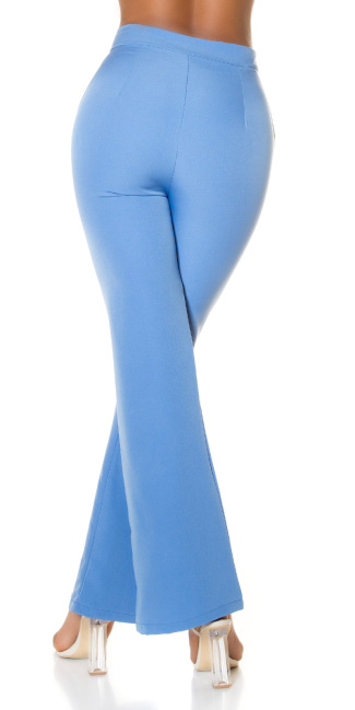 Elegant high-waisted business style flared pants Blue